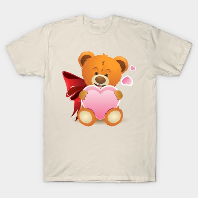 Teddy Bear with Heart T-Shirt by AnnArtshock